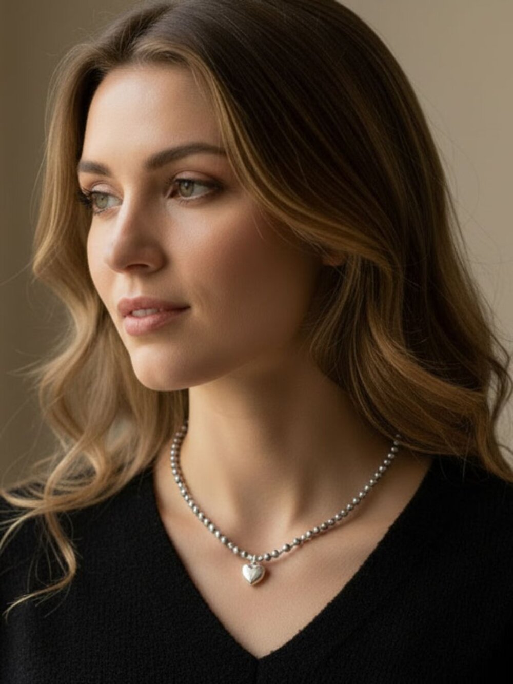 NWT Lavender Pearls with Sterling Heart Necklace